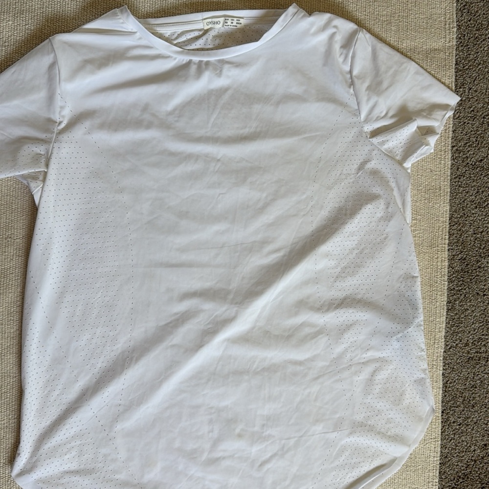 OYSHO White Perforated Athletic Shirt